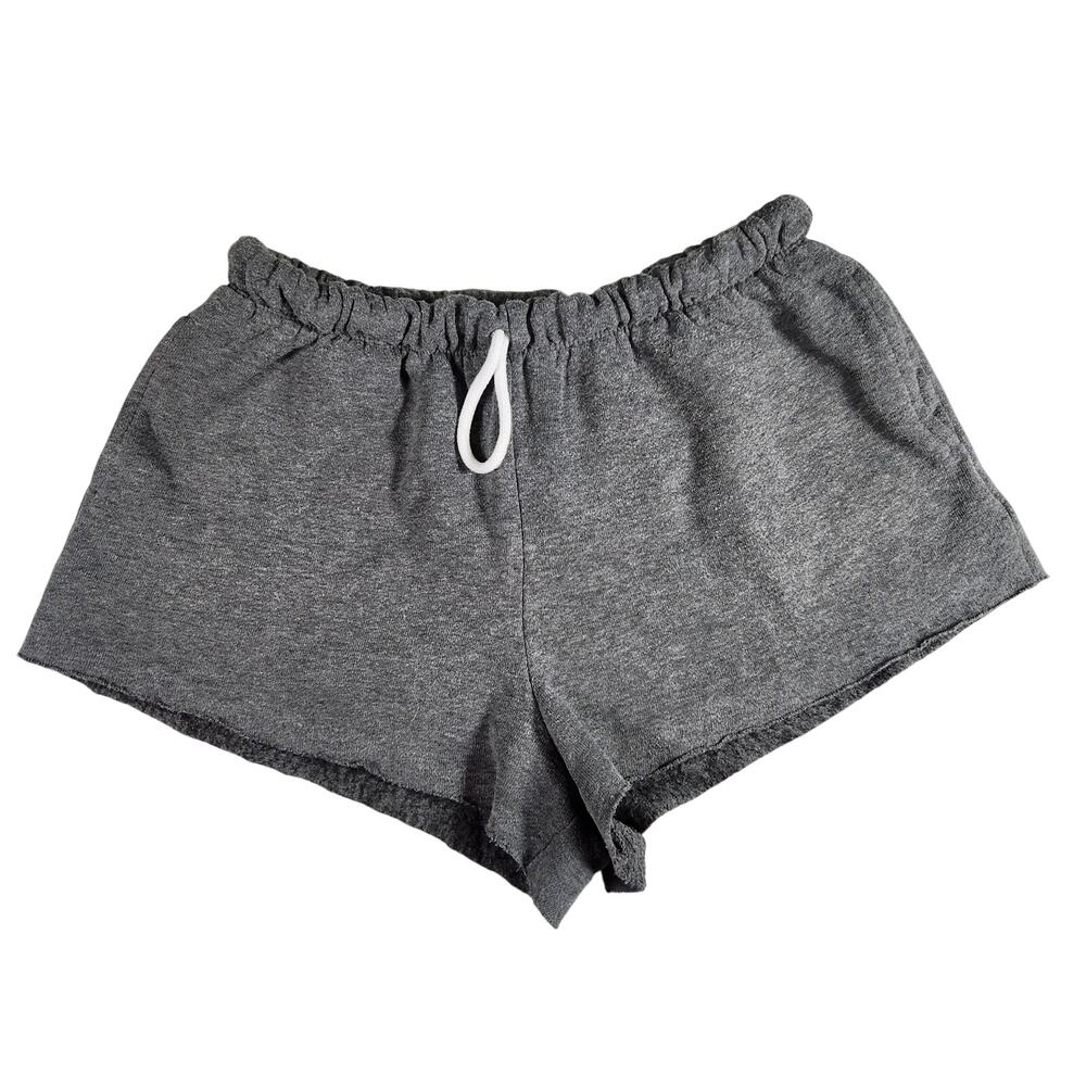 Colsie Dark Gray Fleece Raw Hem Drawstring Hot Girl Booty Sweat Shorts Small